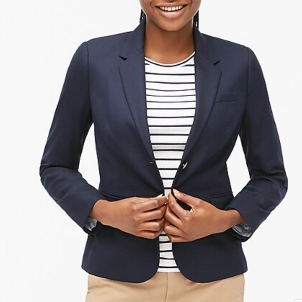 J Crew Schoolboy Navy Wool Blazer Size 0